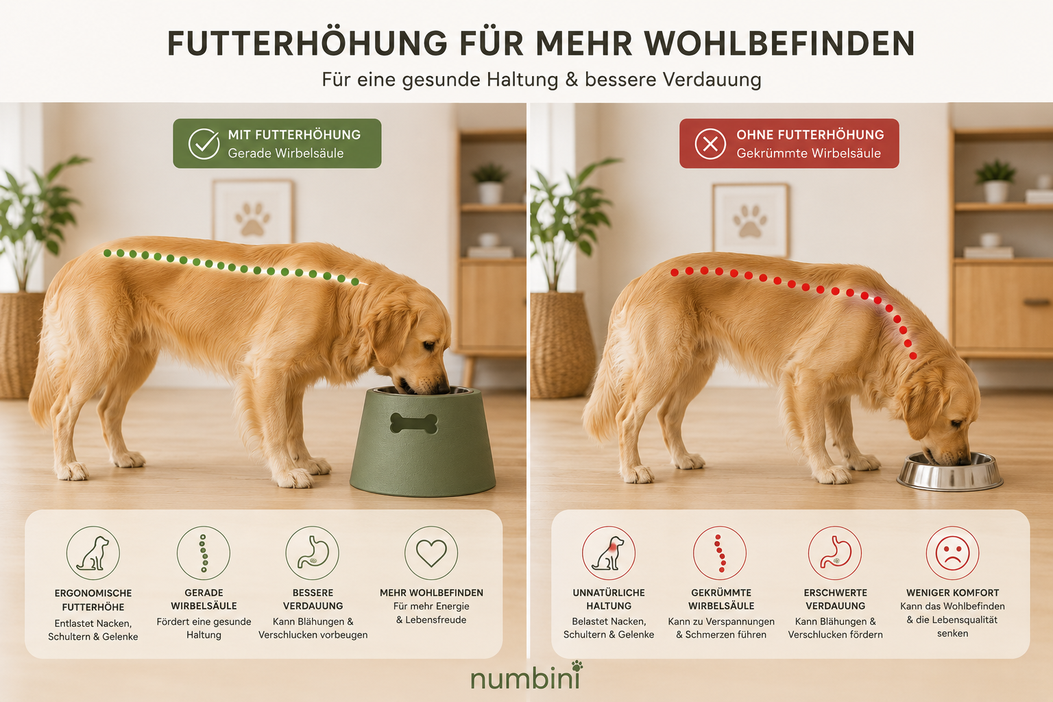 Erhöhte Futternapfhalterung für Hunde - Numbini
