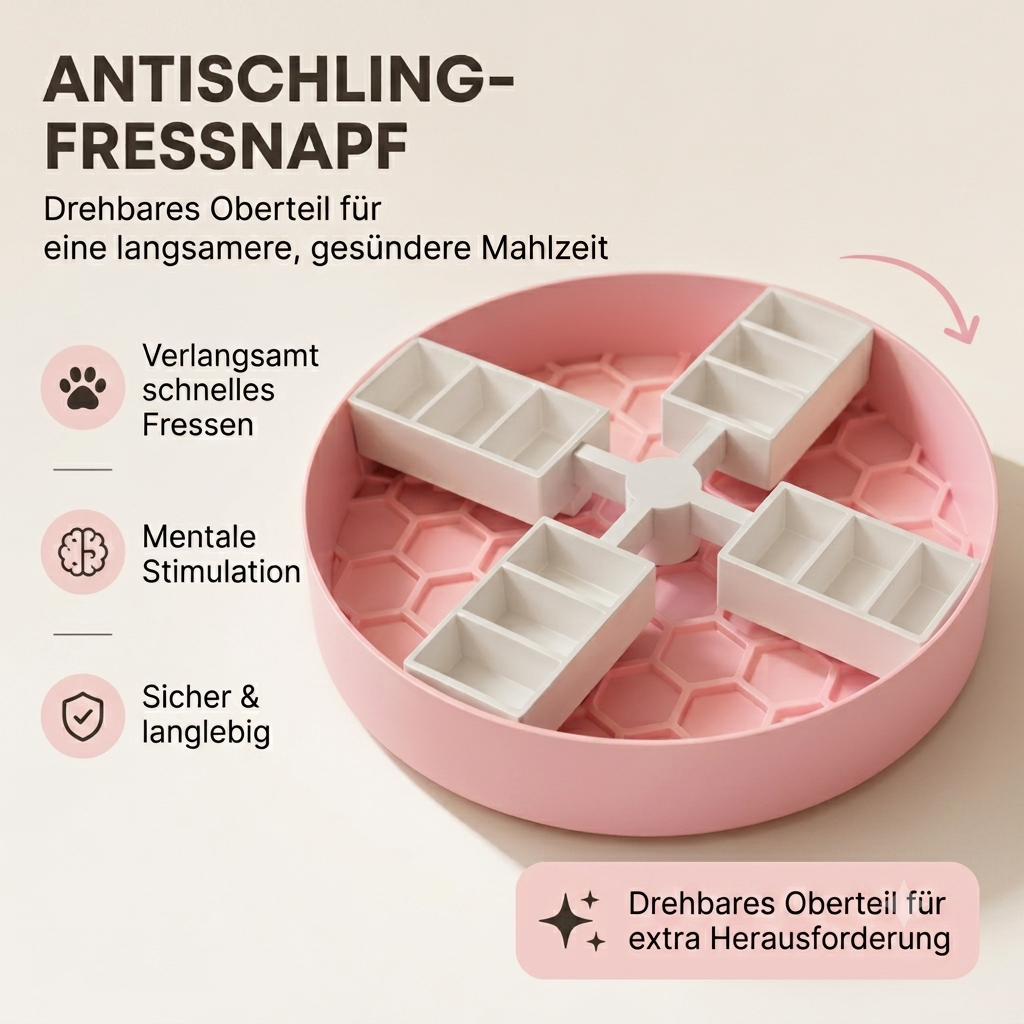 Rotierender Anti-Schling-Napf – Beschäftigung & Denkspiel für Hunde