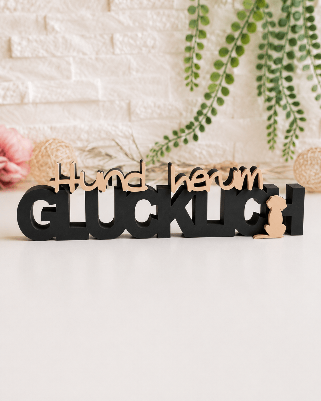 Hunde Deko „Hund herum glücklich“ 🐶 - Numbini