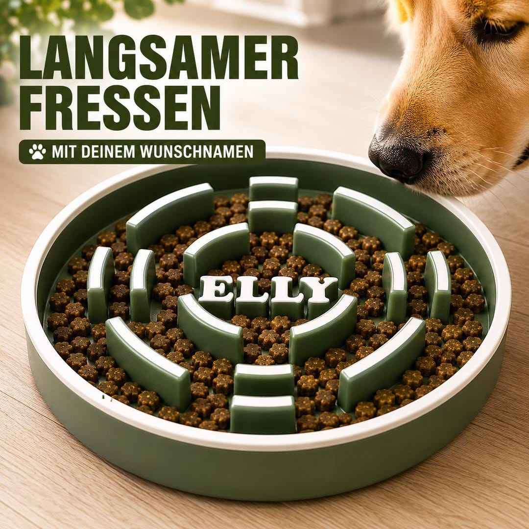 Antischlingnapf für Hunde – personalisiert mit Namen